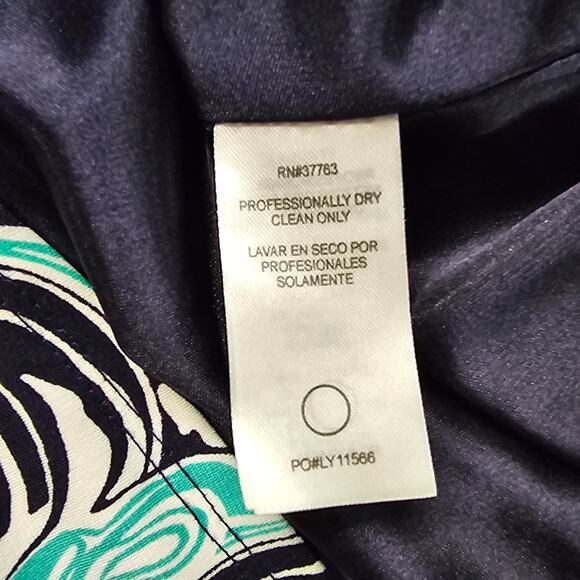 Laundry By Design Womens Dress Size 8 V Neck Teal Black Abstract Design - Picture 4 of 8